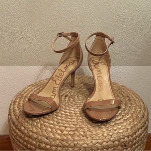 Sam Edelman Patti Tan Faux Patent Leather Heeled Sandal, 8.5